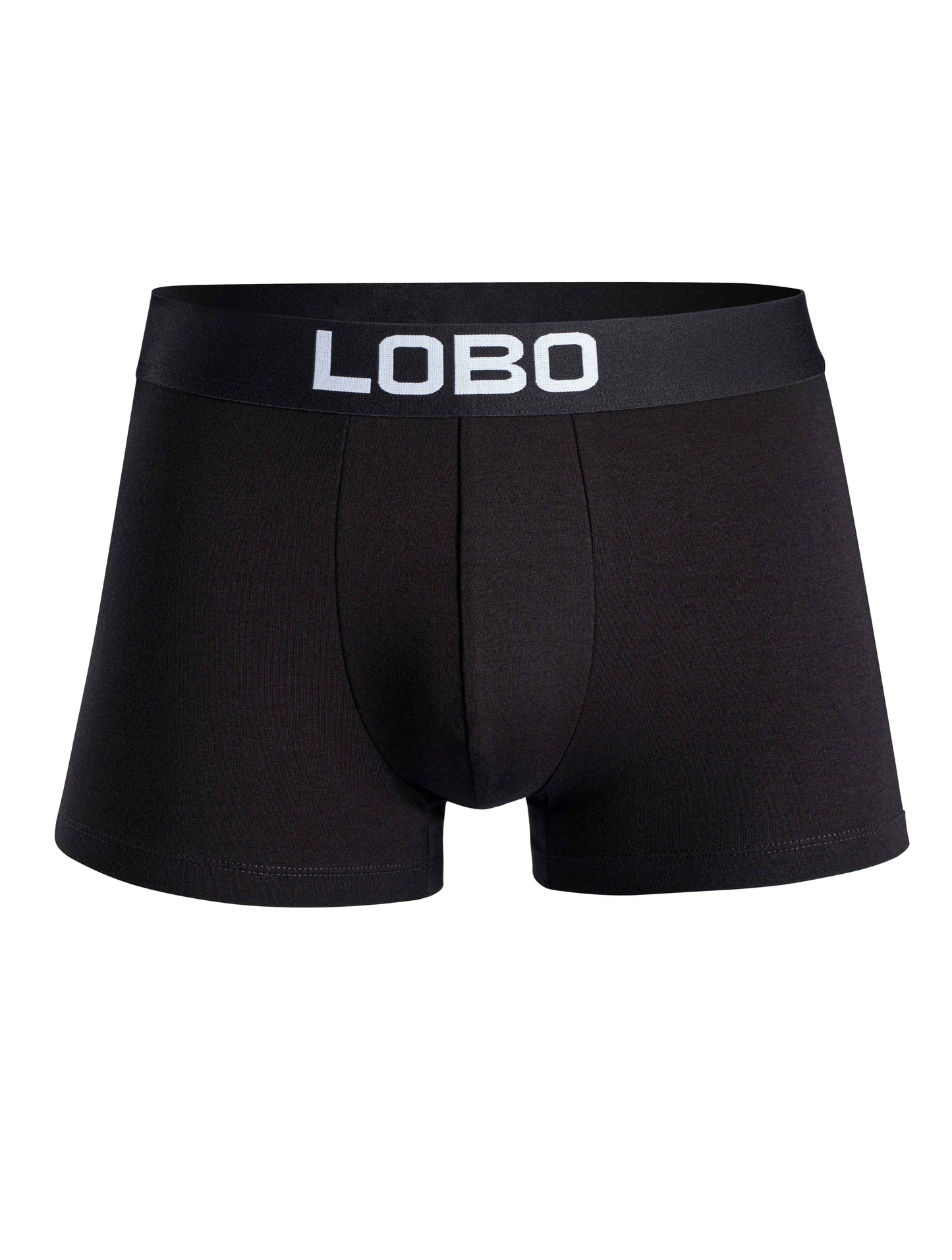 LOBO Herren Boxershorts im 3er-Pack mit weißem Logo auf elastischem Bund. Hergestellt aus hochwertiger Premium-Baumwolle für maximalen Komfort.