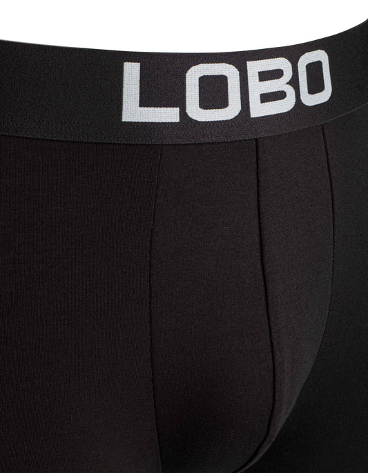 LOBO Herren Boxershorts, mit weißem Logo auf elastischem Bund. Hergestellt aus hochwertiger Premium-Baumwolle für maximalen Komfort.