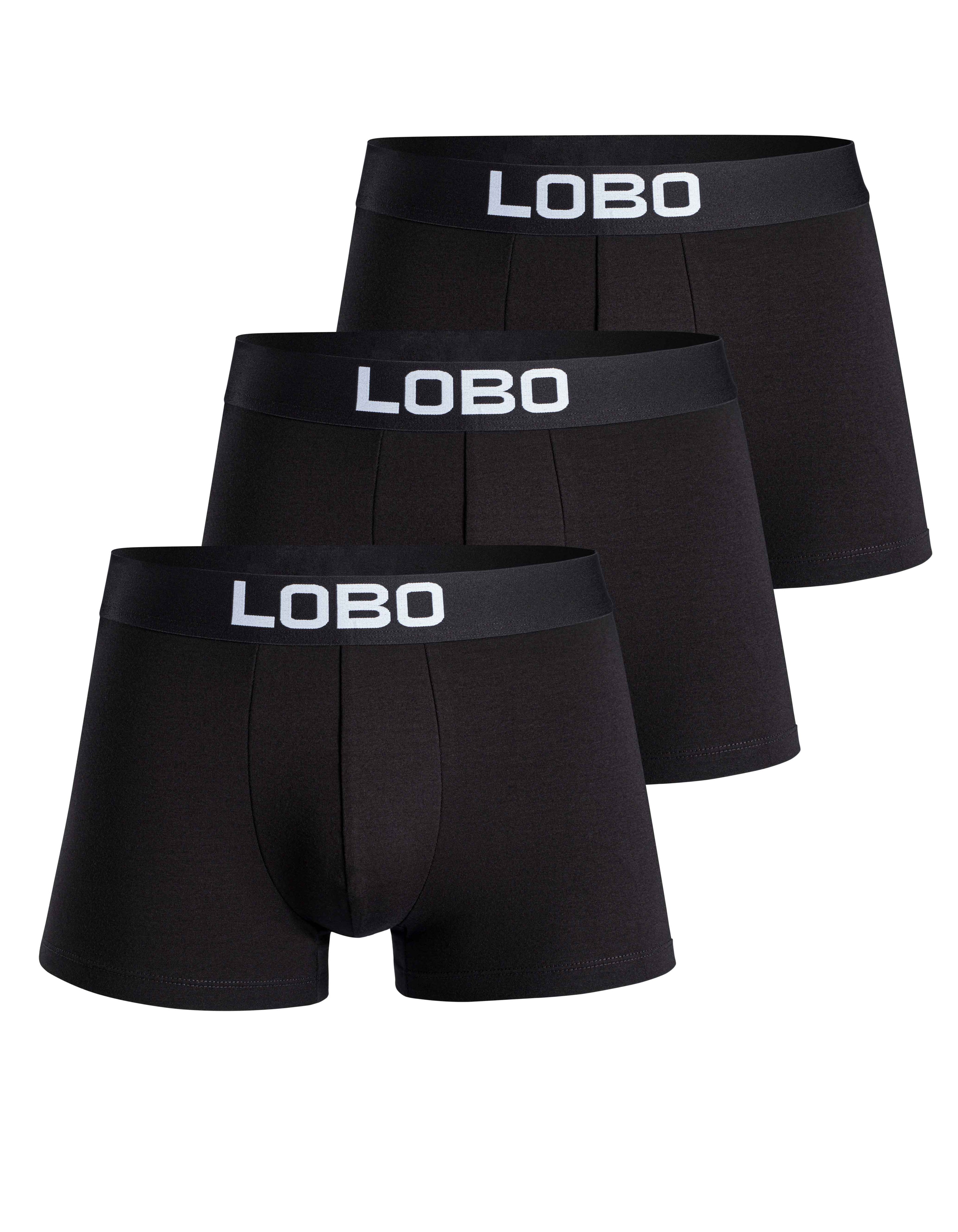 LOBO Herren Boxershorts aus dem 3er-Pack – elastischer Bund mit Logo, perfekte Passform und atmungsaktives Material.
